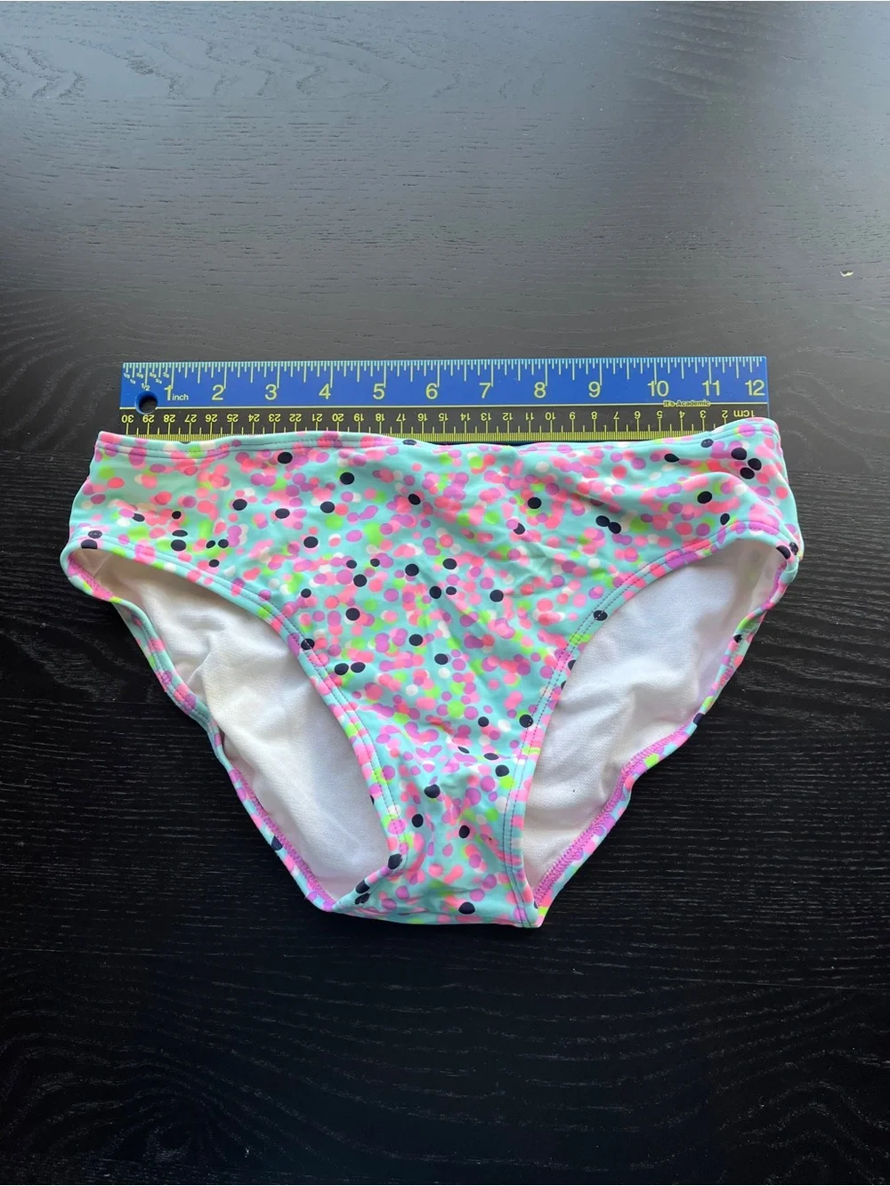 Xhilaratio Colorful Confetti Dot Pattern 2-Piece Ruffled Swimsuit Size L (10-12)